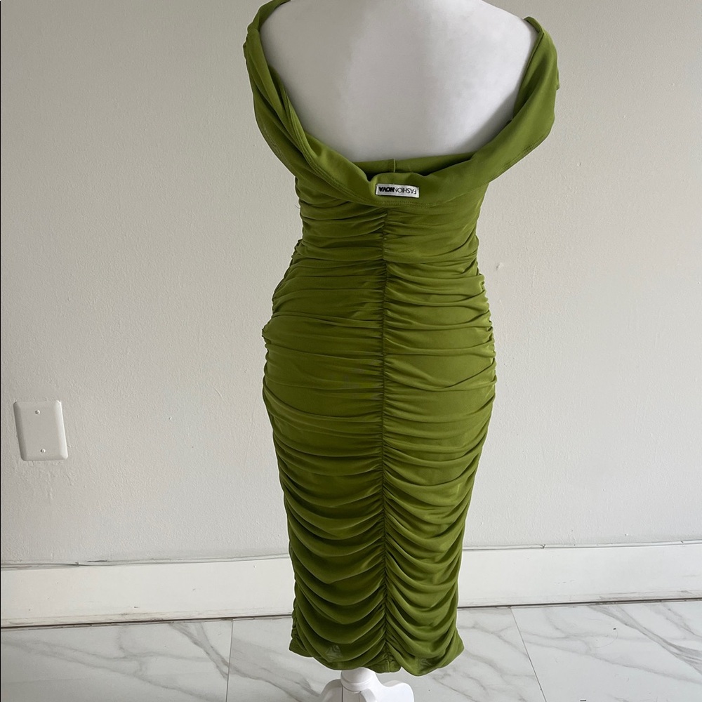 Fashion Nova Strapless Olive Dress - Picture 5 of 6